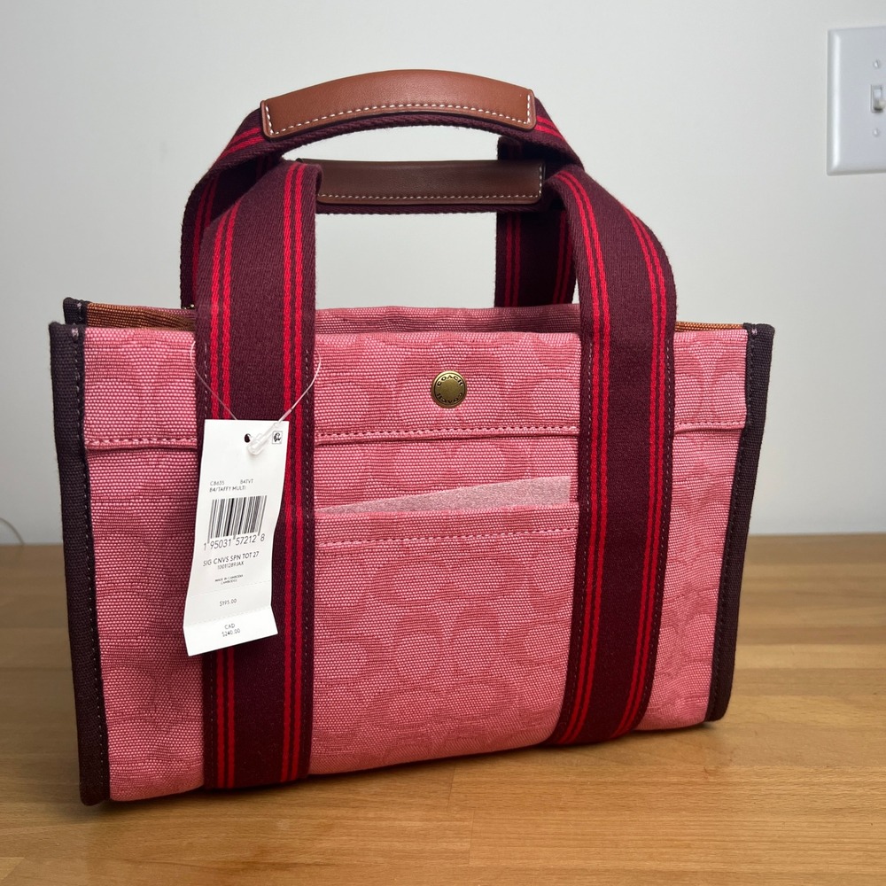 NWT Coach Spin Tote 27 in Taffy Light Pink Crossbody Handbag Purse - Picture 2 of 12